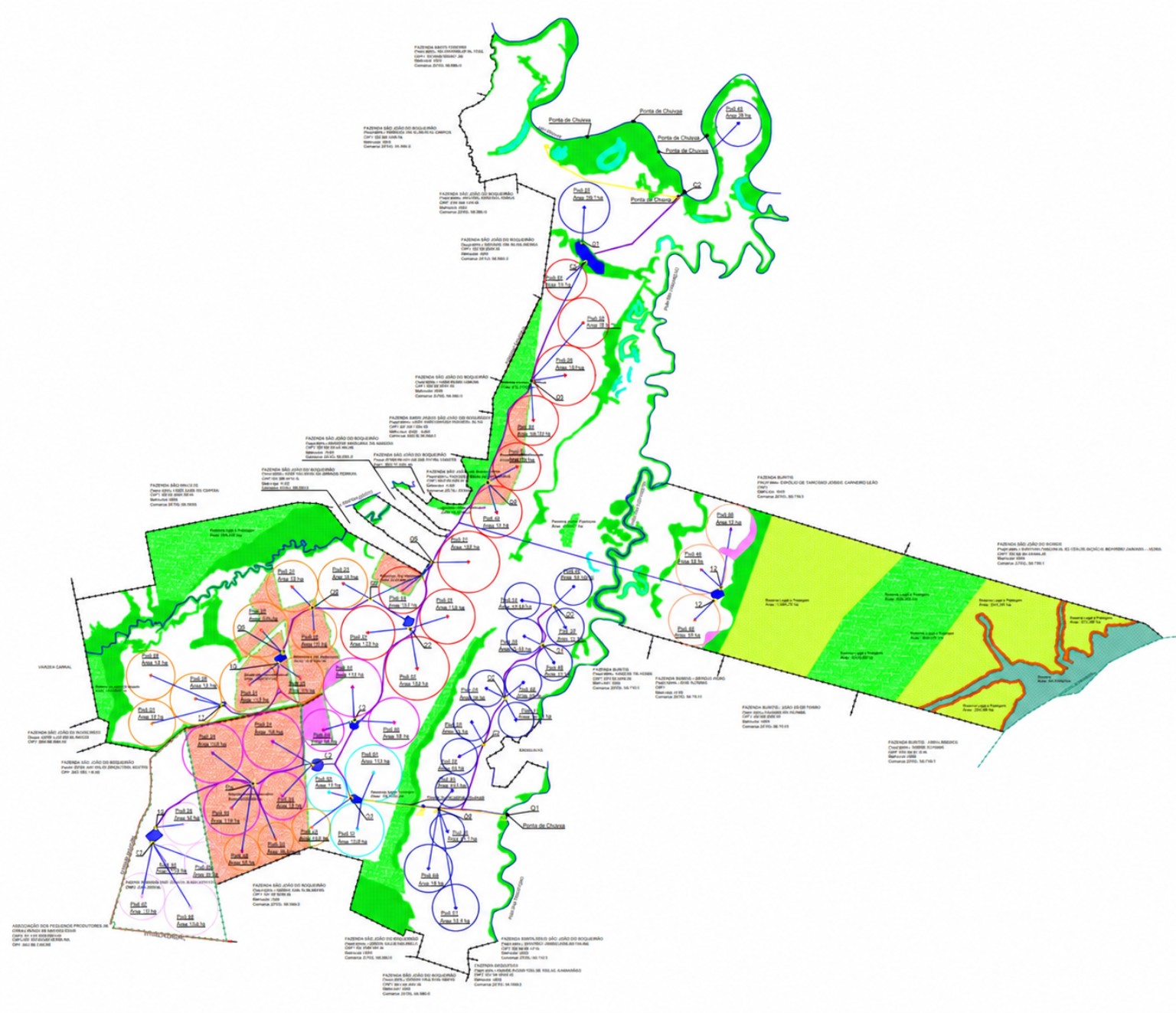 Projeto da fazenda de 14.000 hectares