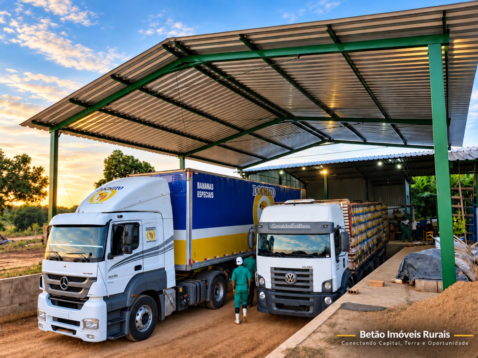 Pack House com caminhões